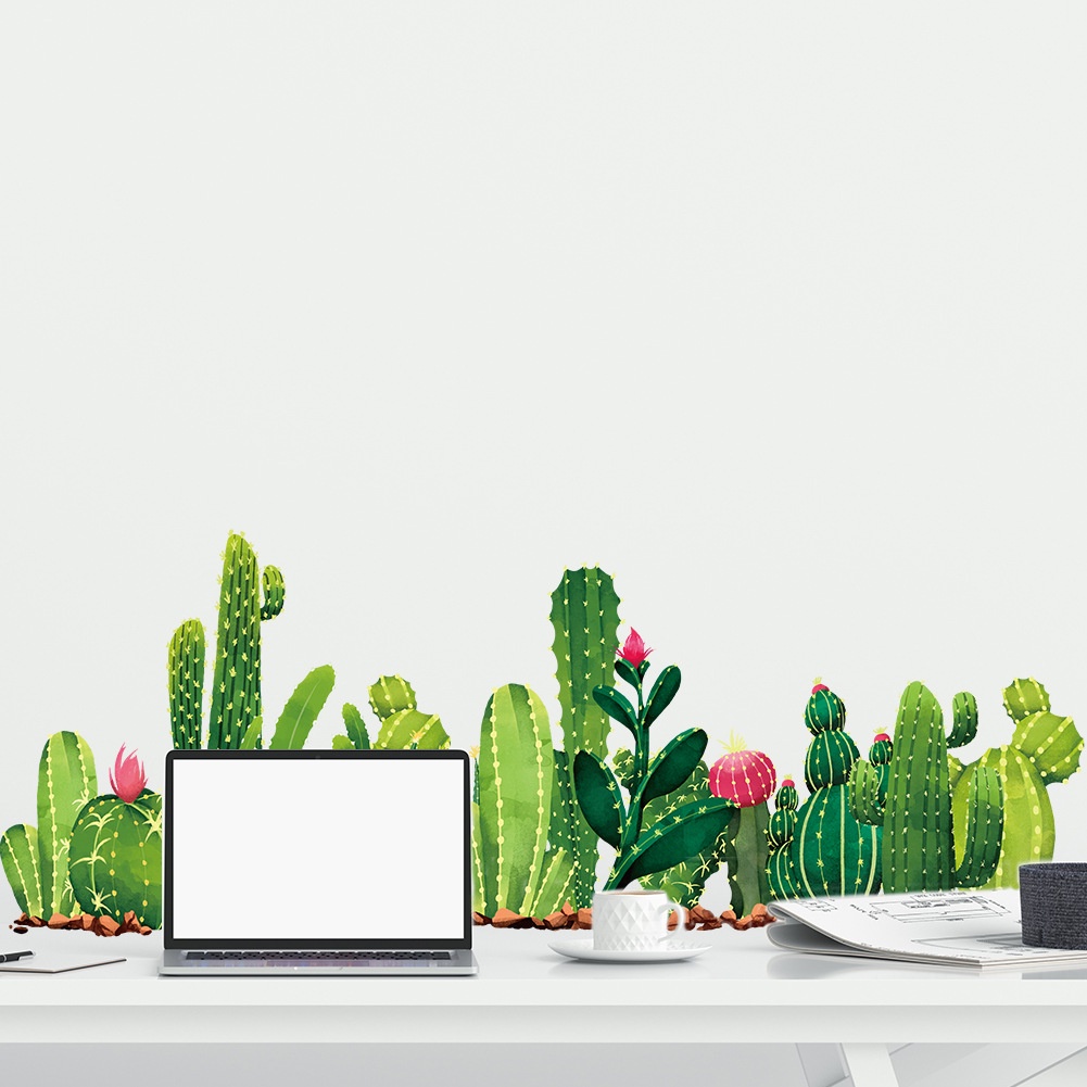 Miếng Dán Tường Trang Trí Hình Cây Xương Rồng