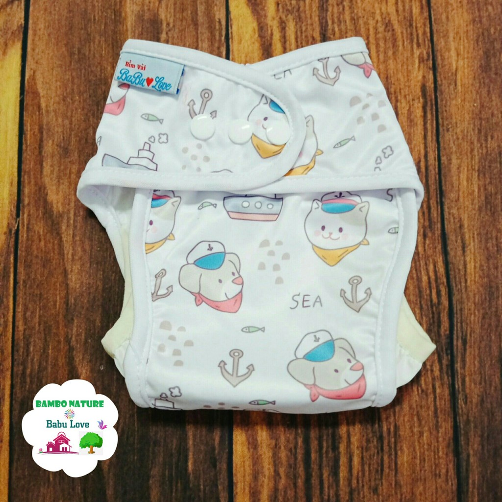 VỎ BỈM VẢI CHỐNG THẤM, CHỐNG TRÀN BAMBO NATURE BABU LOVE SIZE M,L (CHƯA CÓ LÓT)