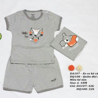 Bộ kẻ cài vai sơ sinh dokma
