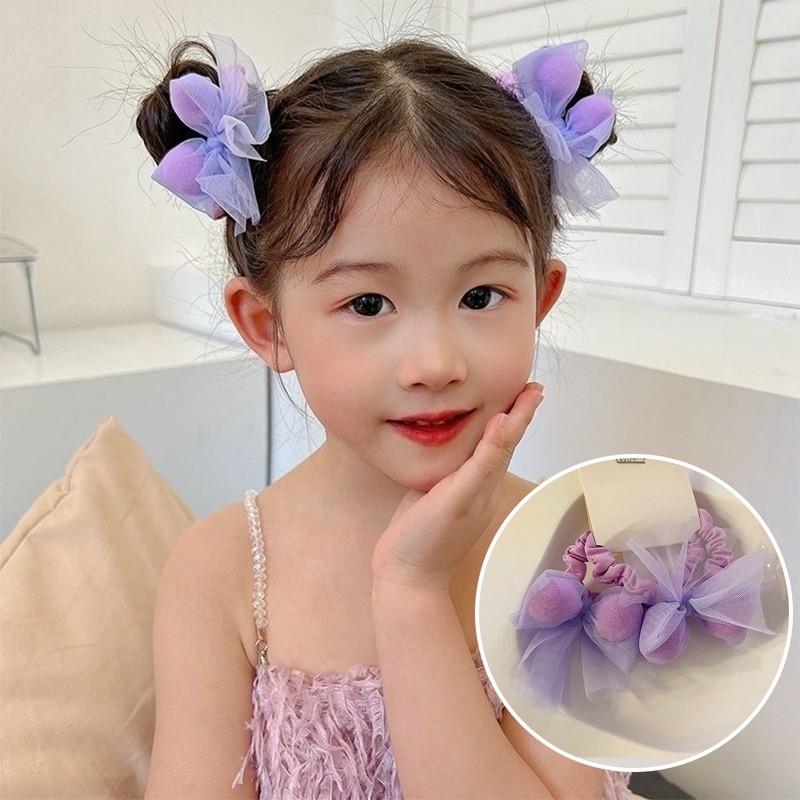 Dây Cột Tóc Co Giãn Đính Nơ Nhiều Màu Thời Trang Mùa Hè Cho Bé Gái