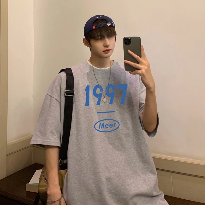 Áo Thun Nam Cổ Tròn Dáng Rộng Thời Trang Mùa Hè Size S-8XL