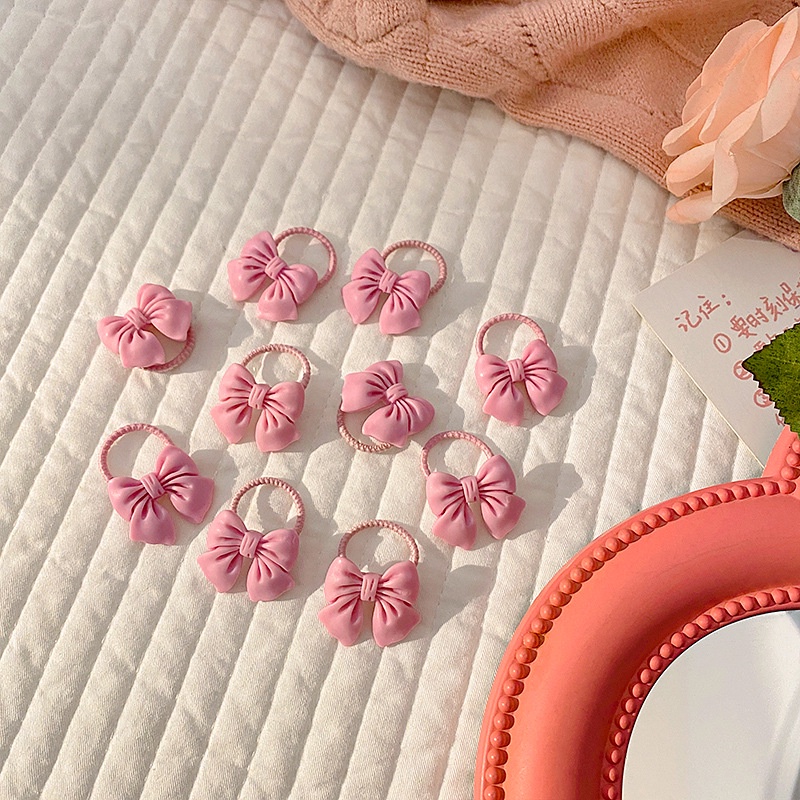 Set 10 cột tóc màu hồng ngọt ngào, đáng yêu phong cách Hàn Quốc cho bé