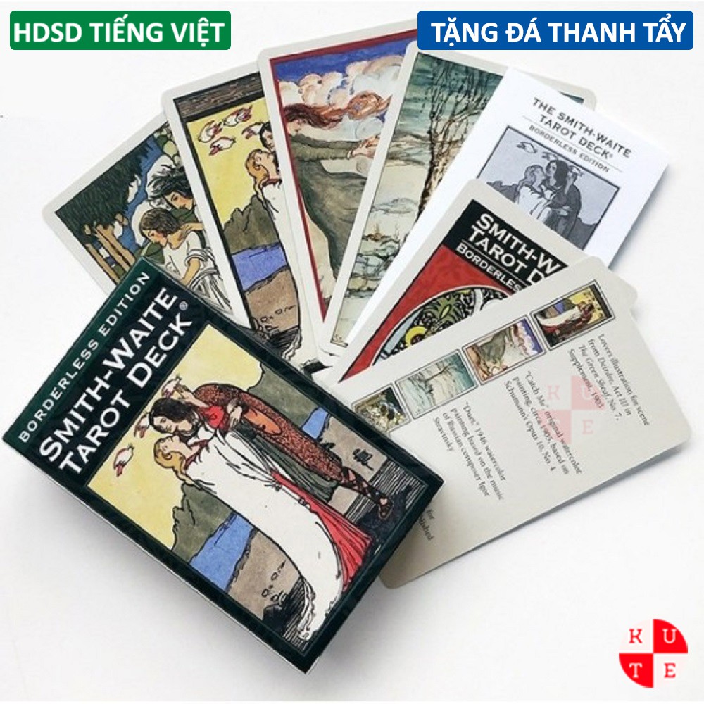 Bài Tarot Waite Smith Borderless Edition 78 Lá Bản Không Viền Tặng Hướng Dẫn Tiếng Việt Và Đá Thanh Tẩy