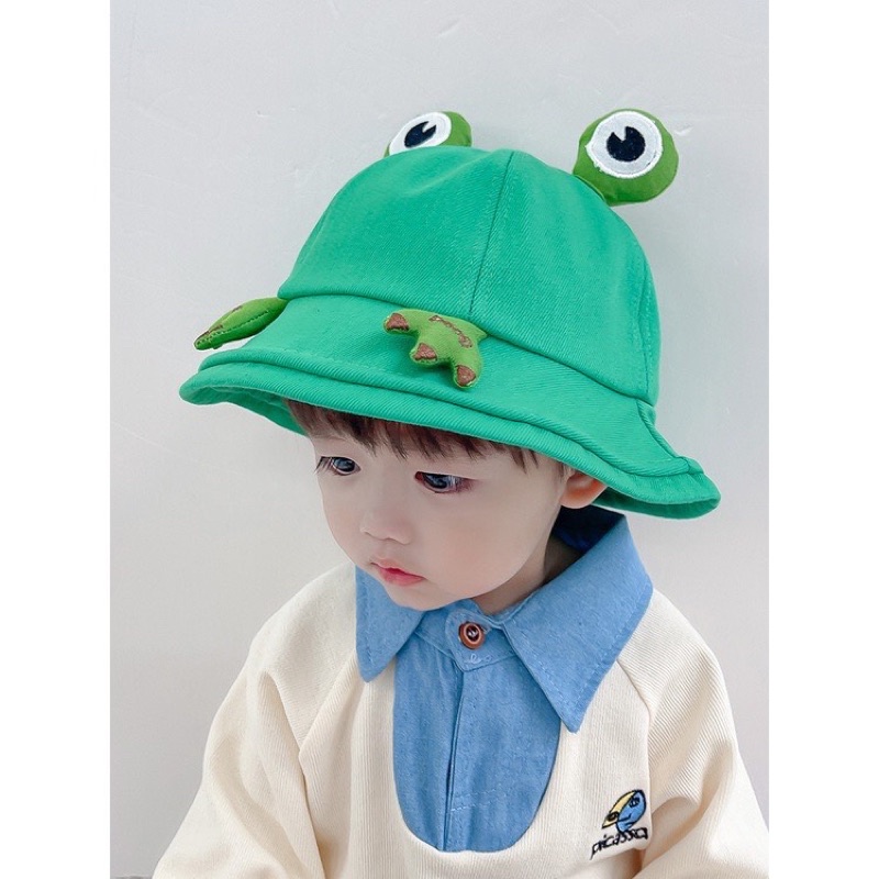 Nón bucket Vành Phối Ếch Siêu Dễ Thương Hàng Có Sẵn