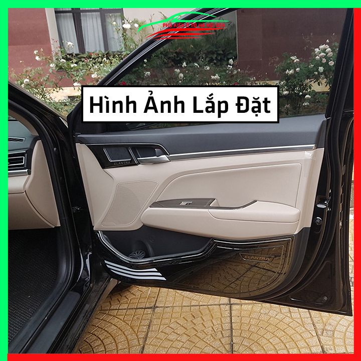 Bộ ốp tapli Elantra 2016-2021 vân Titan chống xước va đập khi mở cửa và làm đẹp xe