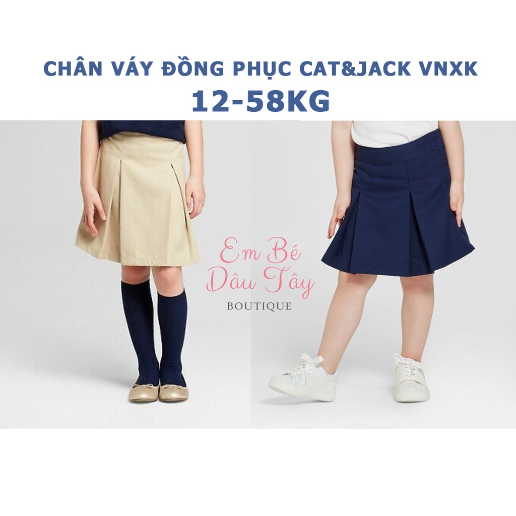 Chân váy kaki đồng phục có quần cho bé mẫu giáo, cấp 1, cấp 2, cấp 3, teen VNXK Cat&Jack | Chân váy đi học