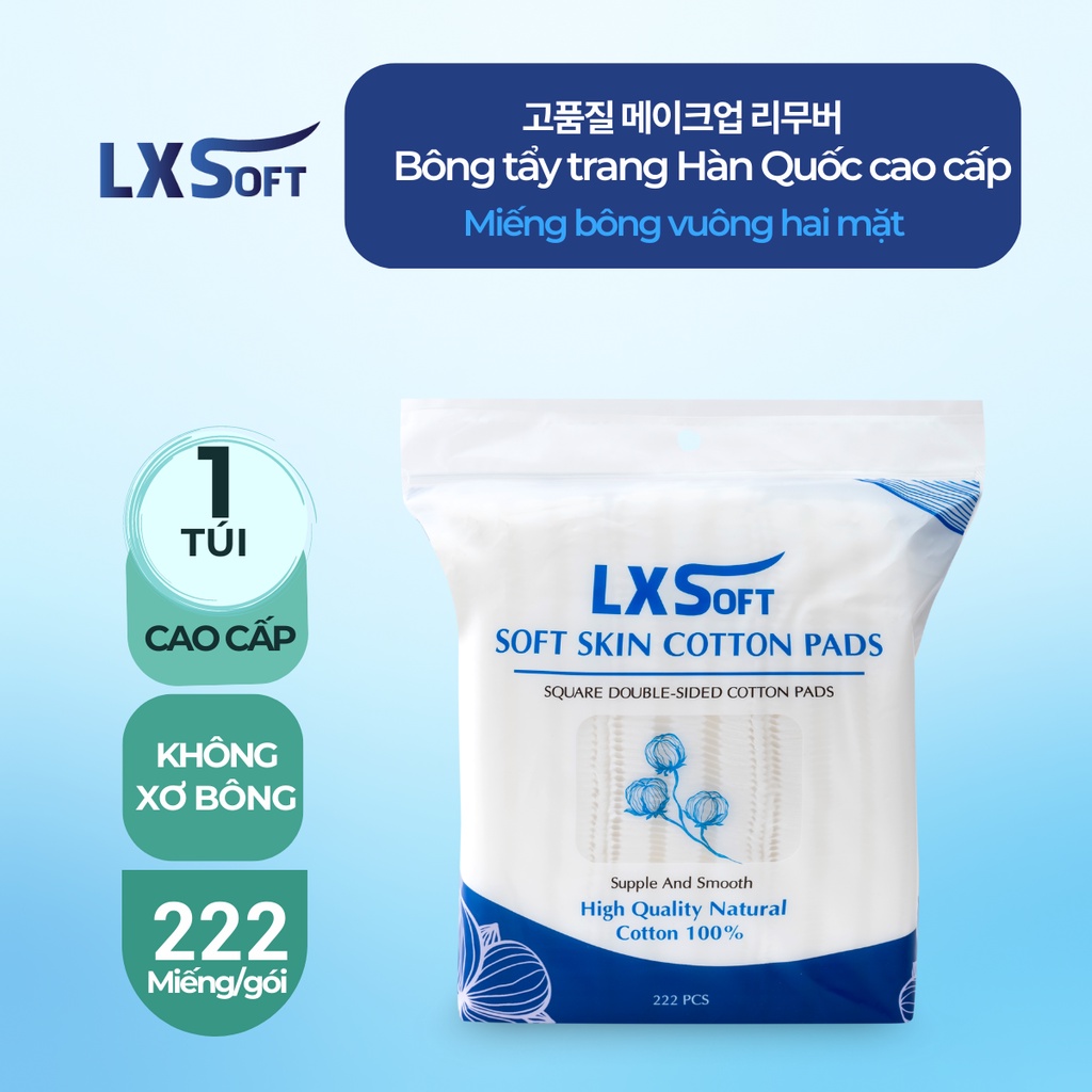Bông tẩy trang LXSoft (222 miếng) 🍊Cotton Pads Hàn Quốc🍊Chăm sóc da.