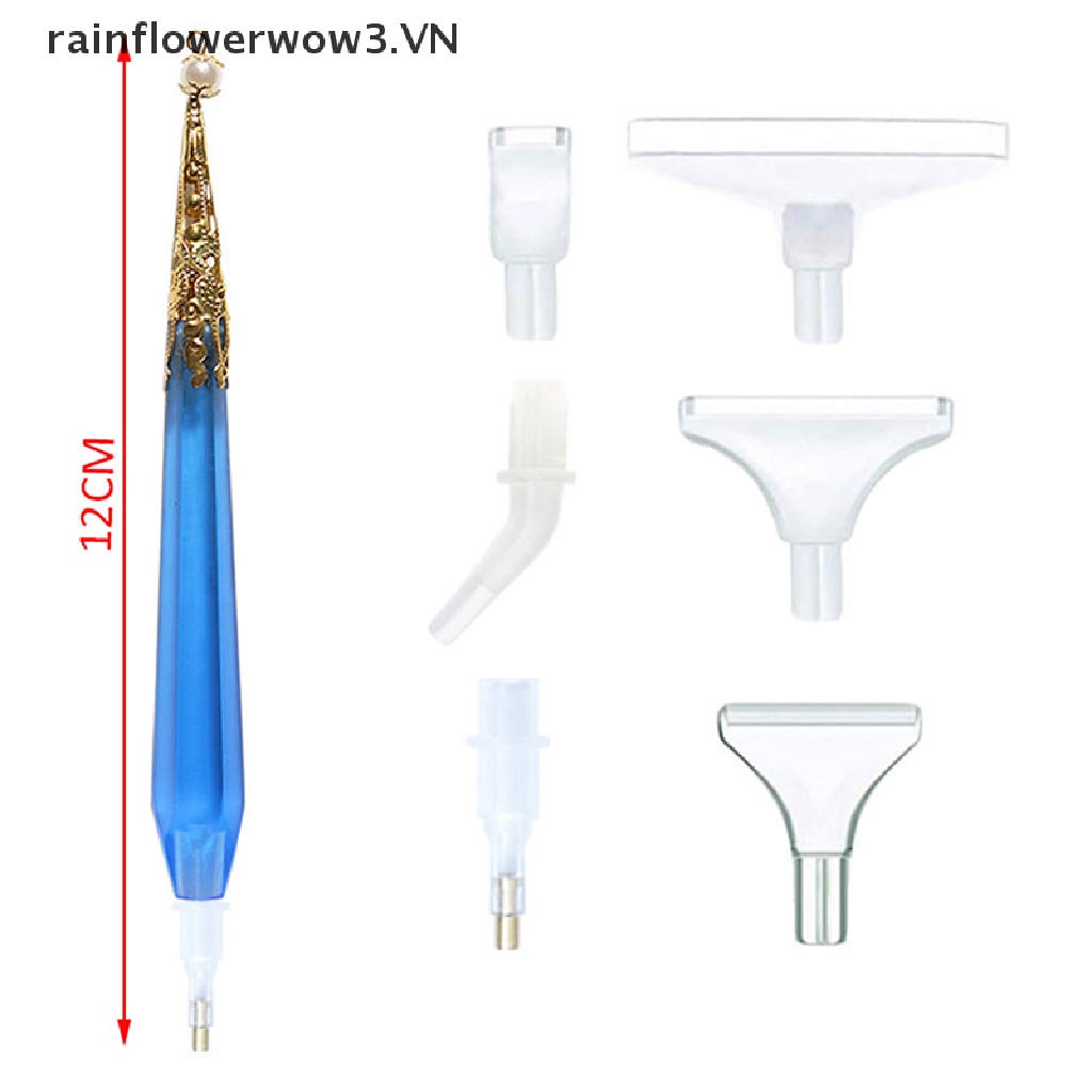 Bút Đính Đá Kèm 6 Đầu Bút Bằng Nhựa Chuyên Dụng Cho Tranh Đính Đá Kim Cương