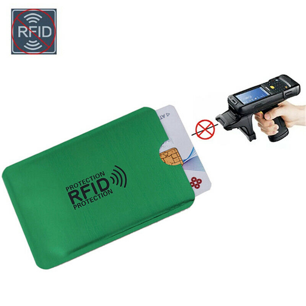 Set 10 Bao Đựng Thẻ Ngân Hàng / Danh Thiếp Bằng Kim Loại Chống Rfid Ốp