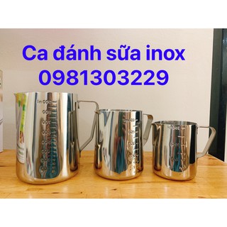 Ca Đánh Sữa Inox Có Vạch Chia 350ml - 550ml - 1000ml
