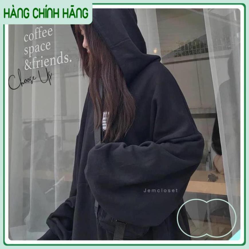 Áo Hoodie Nam Nữ Nỉ LOGO Màu Đen Basic Form Rộng Ullzang | BigBuy360 - bigbuy360.vn