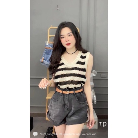 Áo len kẻ ba lỗ hàng QCL1