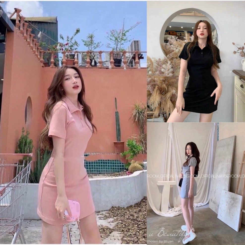 Đầm Nữ Polo Cotton Body ,Váy Ngắn Nữ Dáng Ôm Cộc Tay Hàn Quốc | BigBuy360 - bigbuy360.vn