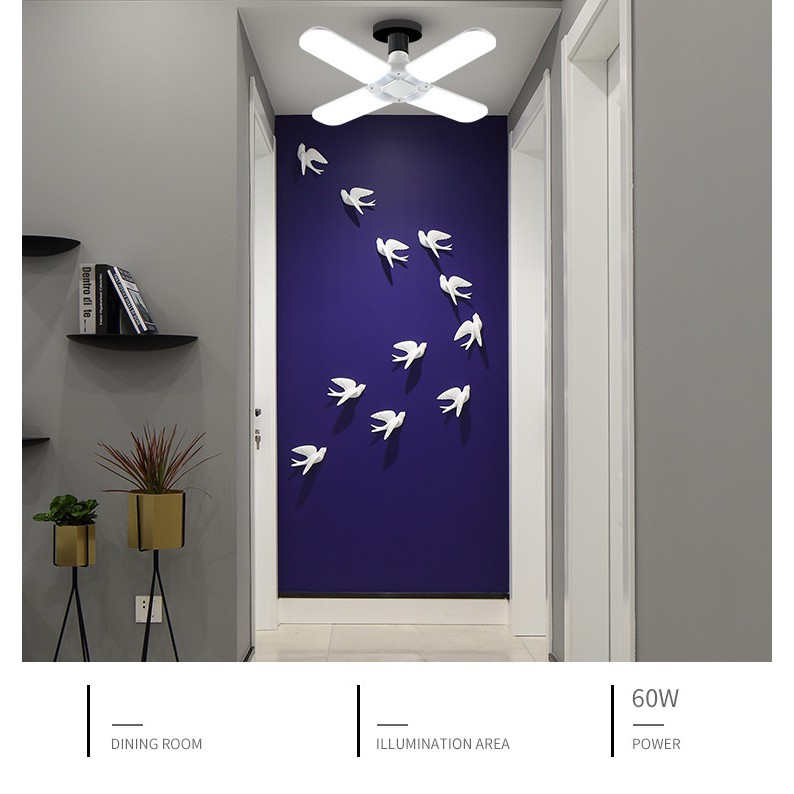 Đèn led cánh xòe 4 cánh (60W)- Tăng chỉnh được góc chiếu sáng- Tiết kiệm năng lượng, không hại mắt