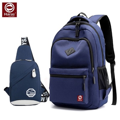 Combo Balo Unisex Campus Cá Tính & Túi Đeo Ipad HARAS HR244HR083