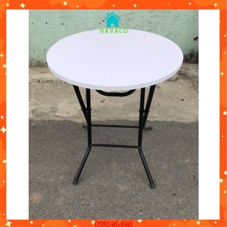 Bàn cà phê gấp gọn chân săt sơn tĩnh điện tiện dụng  tròn 60 cao 72 cm CP01