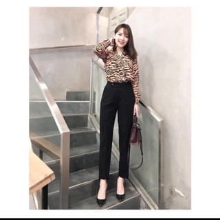 Quần baggy nữ co giãn nhẹ thoải mái khi mặc