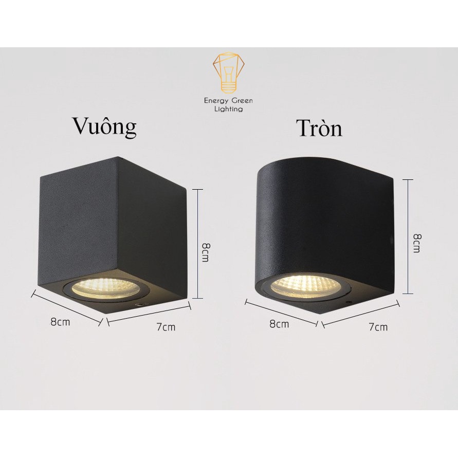 Đèn Gắn Tường Trang Trí Energy Green Lighting Decor Ngoài Trời ,Trong Nhà DT-1877 Tròn, DT-1840 Vuông - Led Siêu Sáng