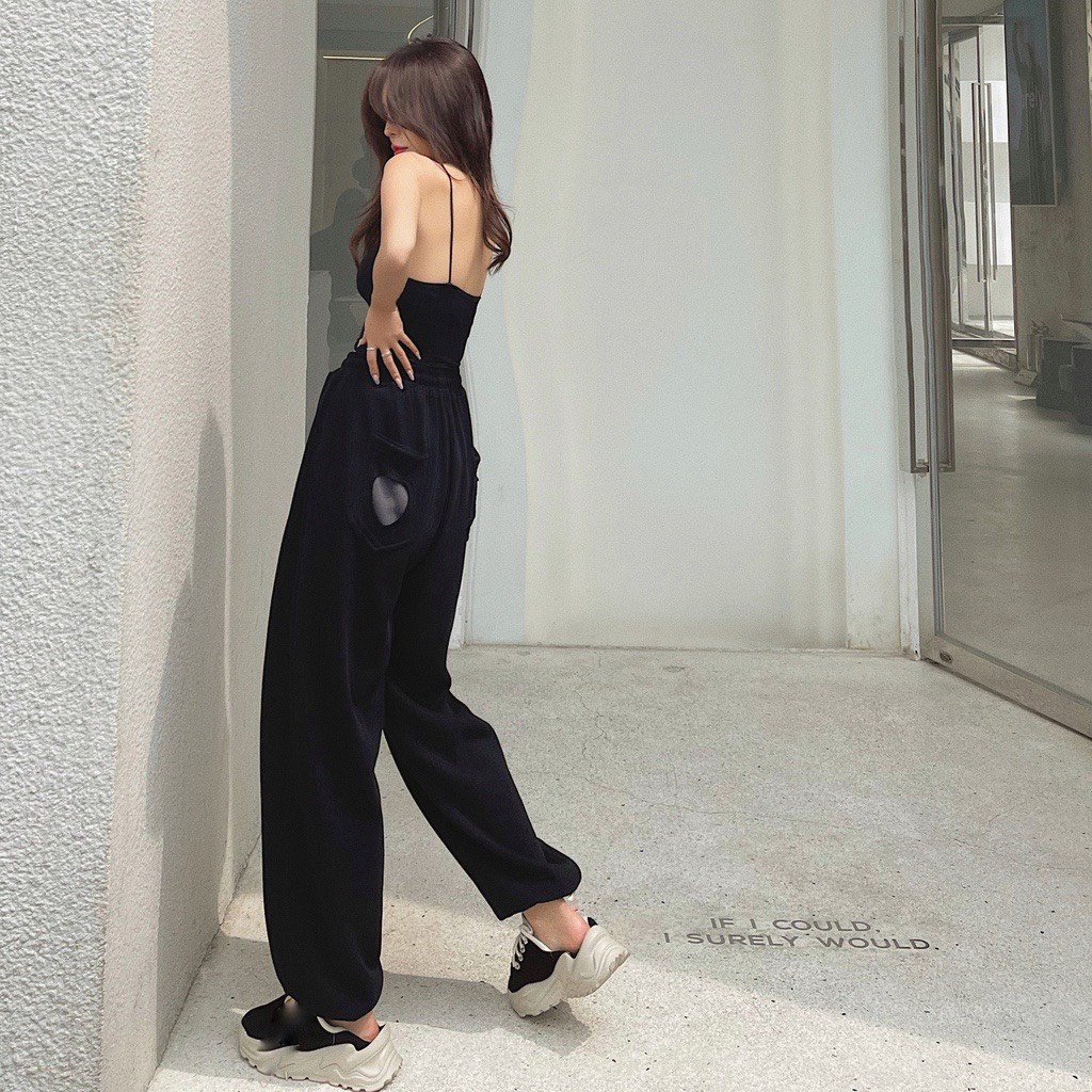 quần jogger tim/Quần ống bom cạp cao siêu hotđủ  màu đen, trắng dễ phối đồ RÔ STORE QD39