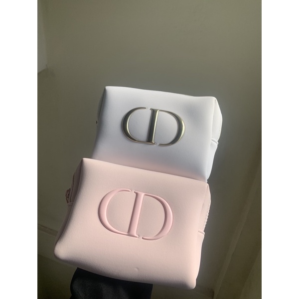 Túi đựng mỹ phẩm Dior Gift màu hồng ,trắng unbox