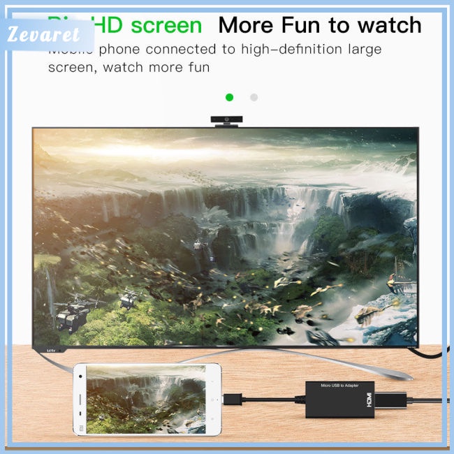 Cáp Chuyển Đổi Zevaret Type C &amp; Micro USB Đực Sang HDMI Cái Cho Điện Thoại, Máy Tính Bảng, TV