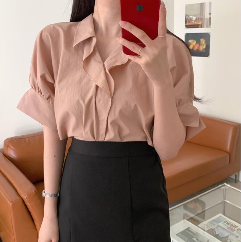 Áo Thun Nữ Tay Ngắn Màu Trơn Phong Cách Hàn Quốc