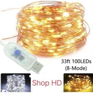 Dây Đèn Led Đom Đóm Fairy Light 10m 8 Chế Độ Điều Khiển