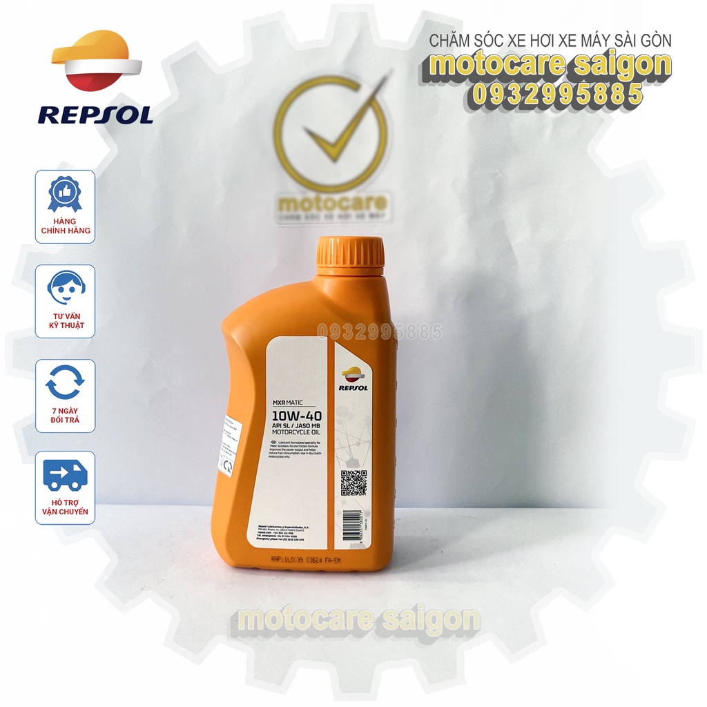 COMBO Nhớt Xe Tay Ga Repsol Matic 10W40 Và Nhớt Lap Hộp Số Repsol 120ml