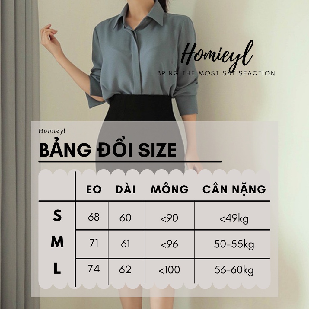 Chân váy bút chì dài công sở Homieyl cao cấp đen dài xẻ sau