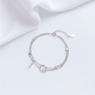 Lắc Tay Bạc Blue Peach Moonlight WG LT511