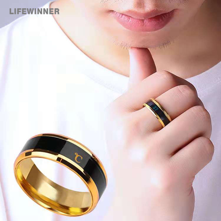 Nhẫn Unisex Chất Liệu Thép Titan Đổi Màu Theo Nhiệt Độ