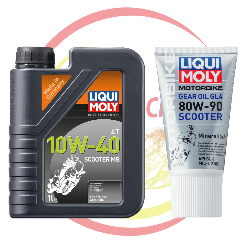 COMBO NHỚT LIQUI MOLY SCOOTER 10W40 MB 1L DÀNH CHO XE GA + NHỚT HỘP SỐ LIQUI 150ML