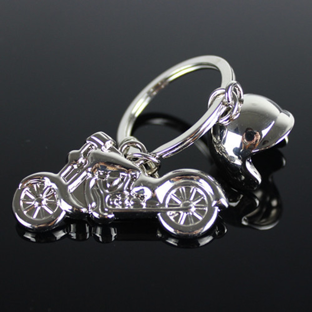 Móc treo chìa khóa hình xe máy &amp; nón bảo hiểm ngộ nghĩnh
