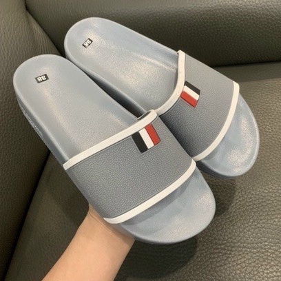 Dép Nam Thom Browne Đế Cao Su  - Dép Nam Quai Ngang Đế Đúc Cao Su Non Siêu Êm Chân