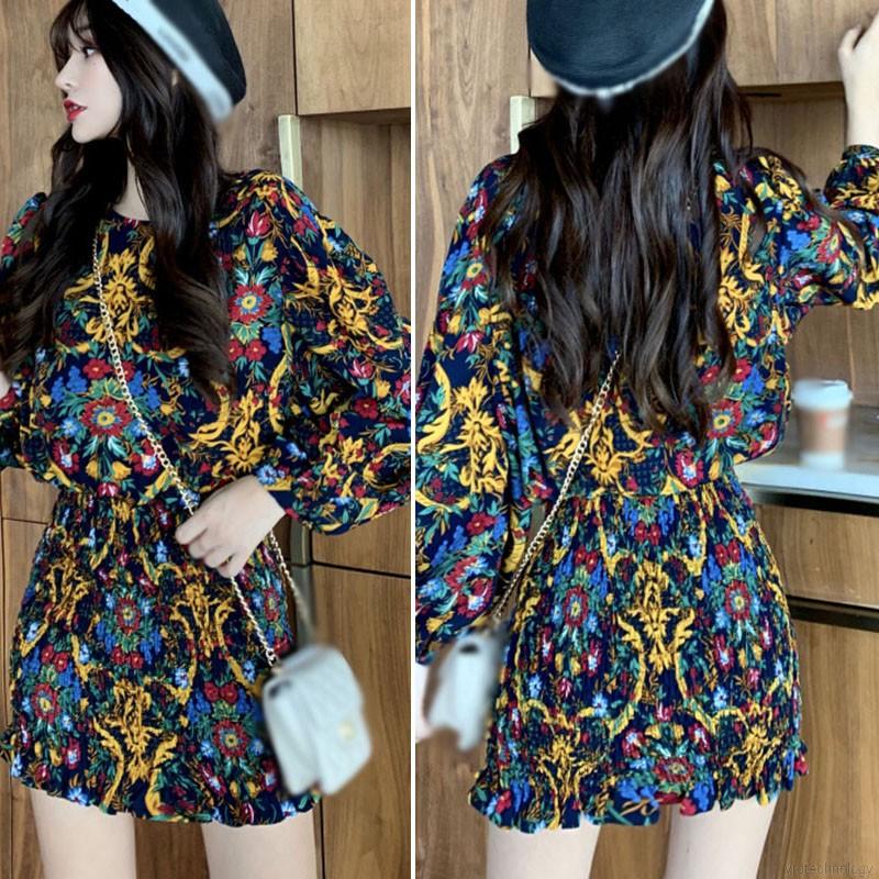 Đầm Tay Phồng Lưng Cao Hoạ Tiết Hoa Thời Trang Thu Hè Cho Phái Nữ | BigBuy360 - bigbuy360.vn