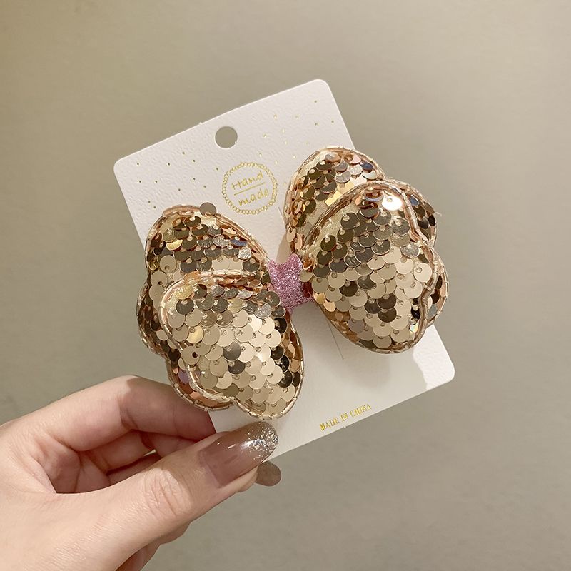 Kẹp Tóc Nơ Kim Tuyến Xinh Xắn Đáng Yêu Cho Bé Gái Phong cách Hàn Quốc