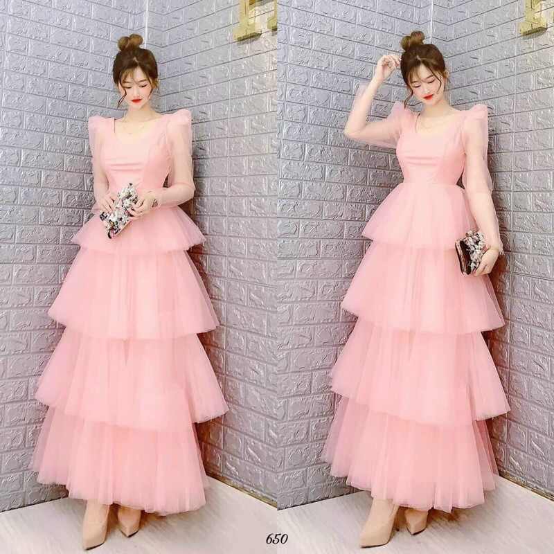 ẢNH VÀ VIDEO THẬT 100% _ ĐẦM MAXI TẦNG LƯỚI