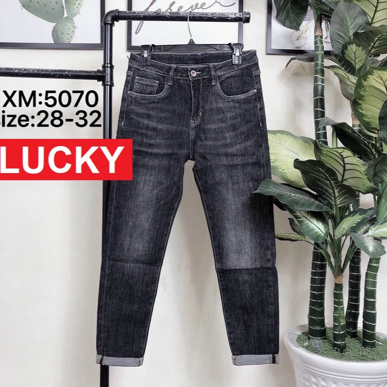 QUẦN JEAN NAM CHẤT BÒ TRƠN XANH ĐEN CAO CẤP NHẬT BẢN VS5070 LUCKY SHOP | BigBuy360 - bigbuy360.vn