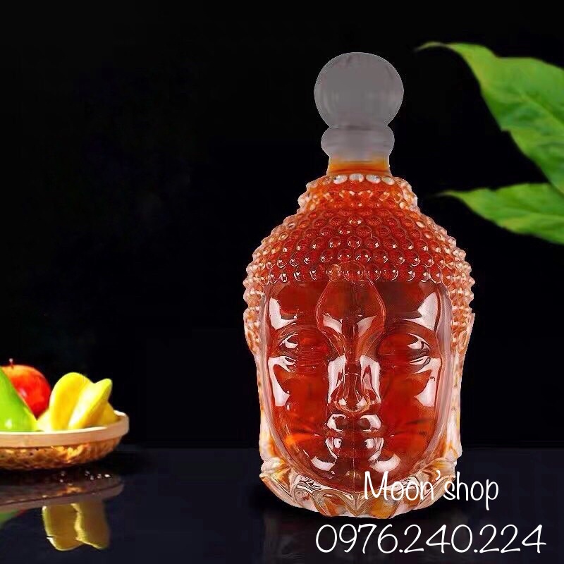 Bình Đựng Rượu Thuỷ Tinh Cao Cấp Mẫu Đầu Phật