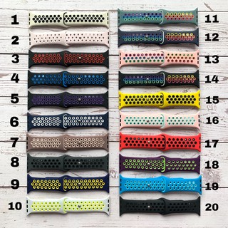 Dây cao su Sport Nike cho đồng hồ Apple Watch đục lỗ [Seri 1 2 3 4 5 6 SE] [38mm 42mm 40mm 44mm]