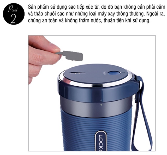 Máy Xay Sinh Tố Cầm Tay Lock&amp;Lock EJJ321 (50W - 300ml) -Hàng Chính Hãng