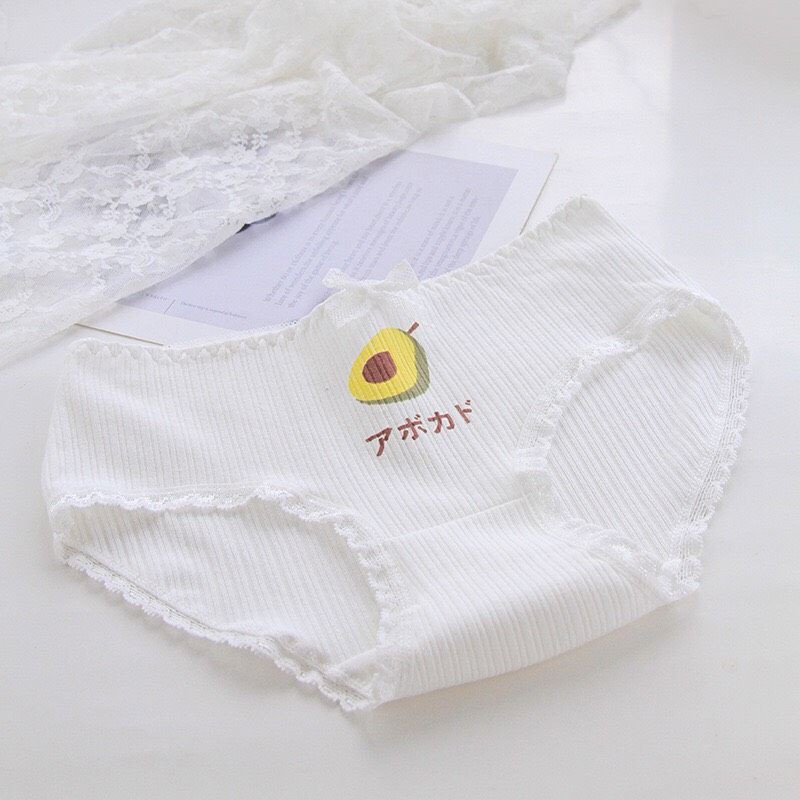 Quần lót gân tăm hoạ tiết quả bơ dễ thương co giãn tốt mềm êm 0210