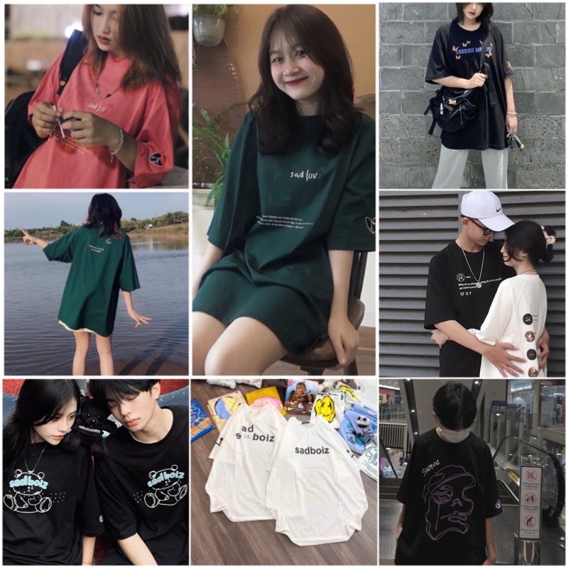 Áo Thun SADBOIZ SADLUV Tay Lỡ From Rộng Chất Cottong Phông Unisex Nam  Nữ Phong Cách Hàn Quốc( Hàng Có Sẵn Ảnh Thật)