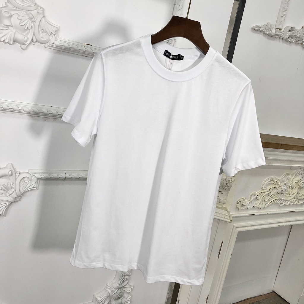 Áo phông nam trơn đơn giản chất coton không xù với hai màu đen trắng, ao thun nam ngắn tay không cổ lv212