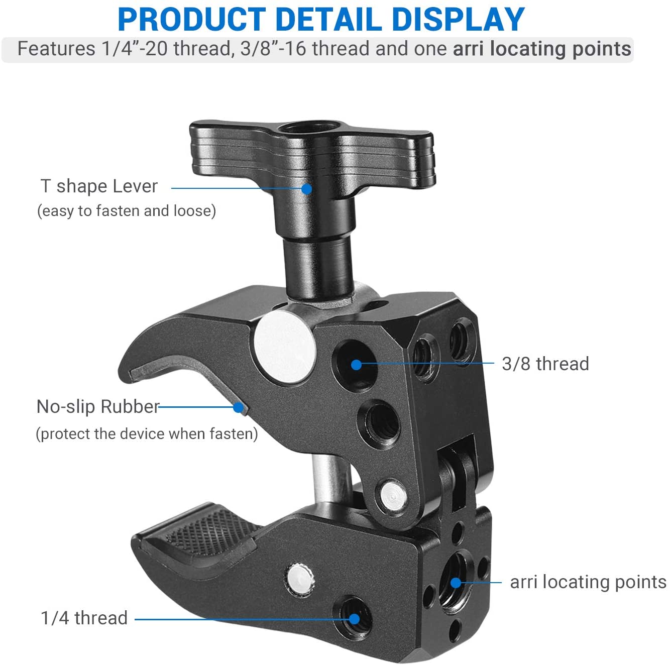 SMALLRIG Kẹp Chữ T 1 / 4 '' 3 / 8 '' Cho Arri Chuẩn - 2220