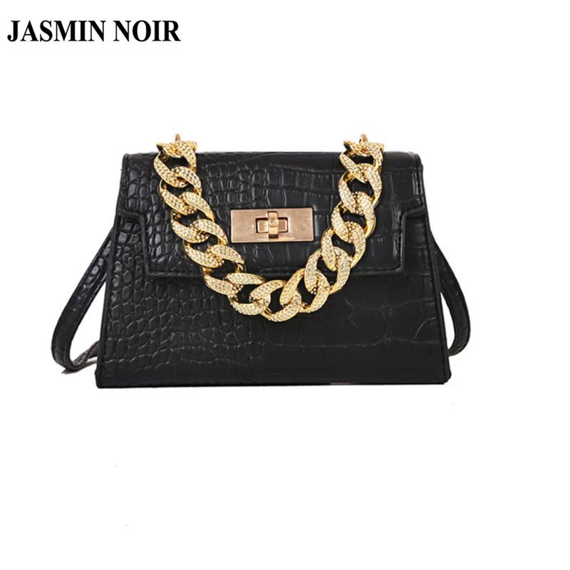 Túi đeo chéo JASMIN NOIR giả da cá sấu thời trang nữ
