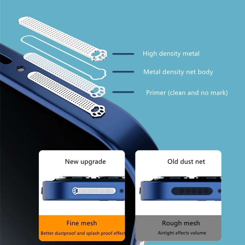 Bộ 8 Miếng Dán Lỗ Âm Thanh Chống Bụi Bằng Kim Loại Cho IPhone 12 Series 12 / 13 Series 13