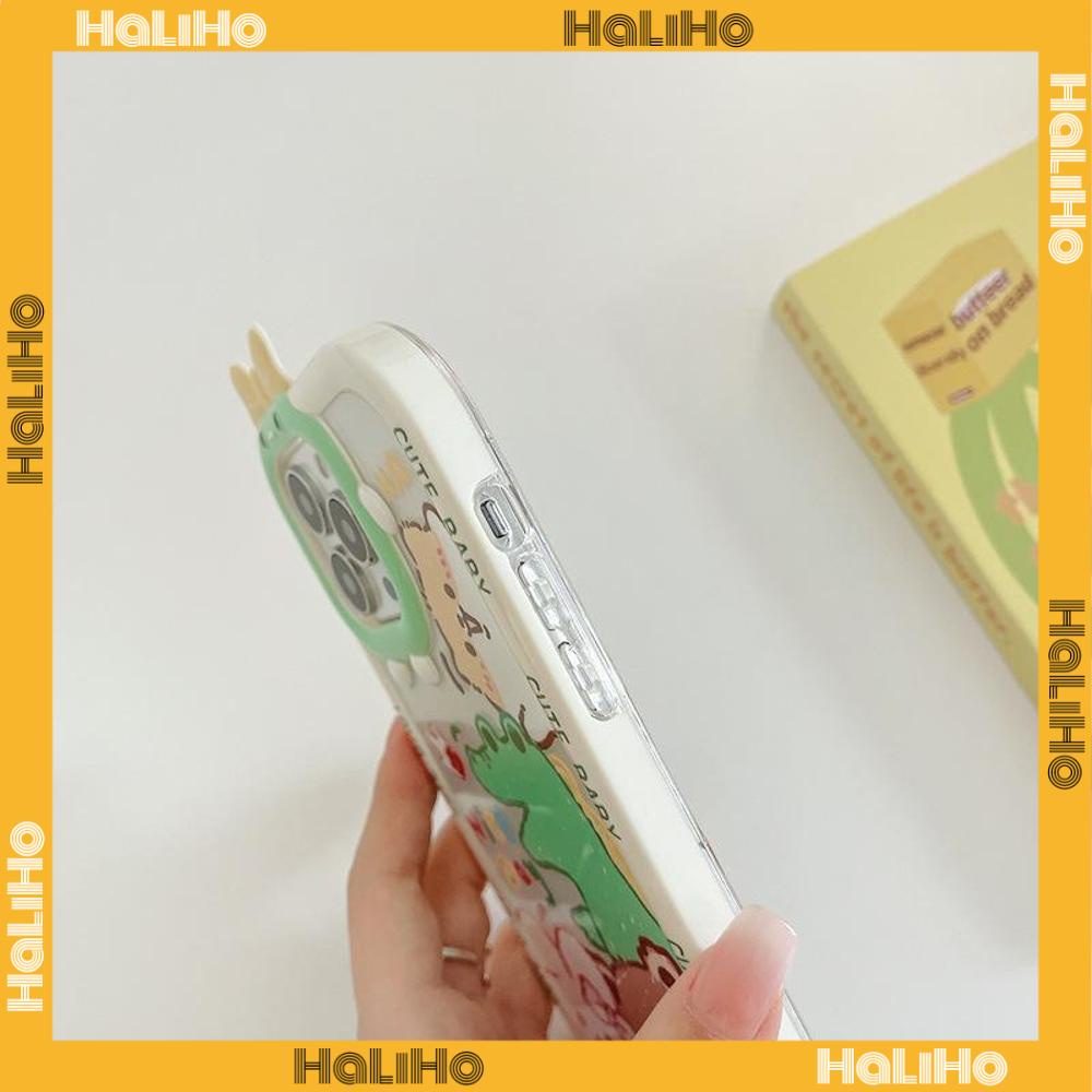 iPhone Case Silicone Soft Case Clear Case Airbag Shockproof Protection Camera Shiny Dinosaur Cartoon Cute Compatible For iPhone 11 Pro Max 13 Pro Max 12 Pro Max 7Plus xr XS Max