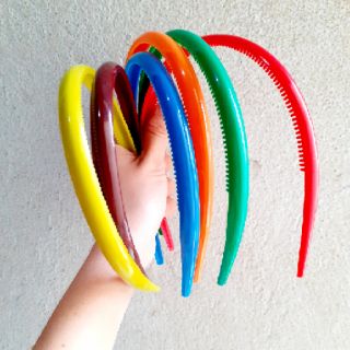 Bờm cài tóc trơn nhựa mềm màu/đen