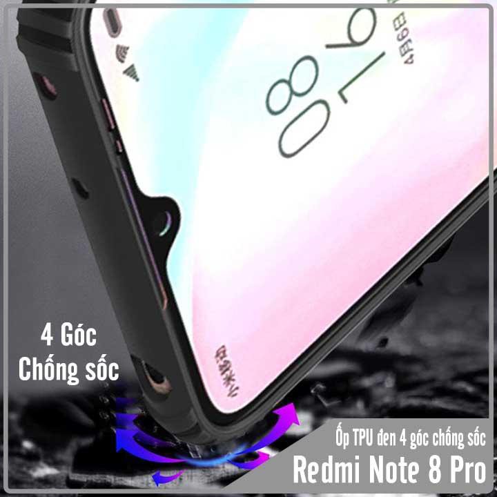 Ốp lưng cho Xiaomi Redmi Note 8 Pro nhựa dẻo TPU Đen 4 gốc chống sốc